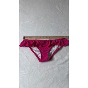 Shoshanna Fuchsia Pink Orange Eyelet Ruffle Bikini Bottoms 09TE7086 Womens Small